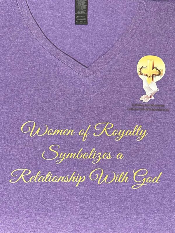 Purple & Pearls Light Purple V-Neck T-Shirt